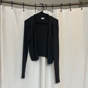 Grey Ribbed Cardigan